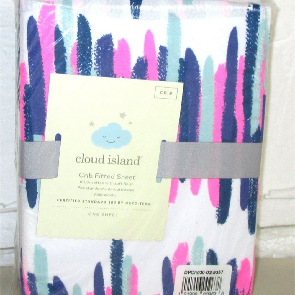 Cloud Island Finger Paint Crib Fitted Sheet, Multi, Standard Crib/Toddler